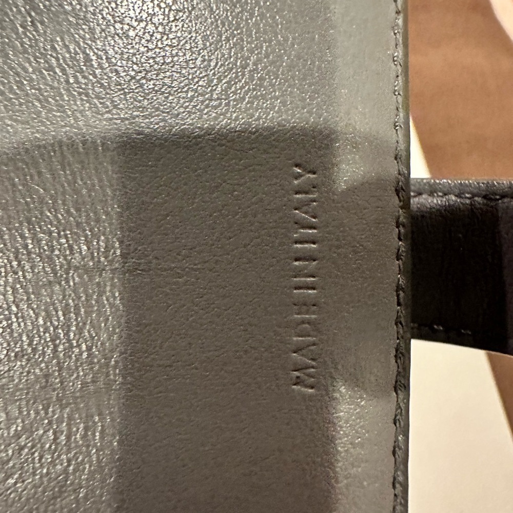 Celine Black Textured Pebble Leather Wallet with Gold Logo - Picture 5 of 10